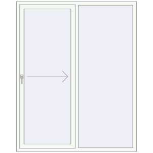 Buy Sliding patio doors 1600x2000 mm KORSA SYNEGO SLIDE RAL 9016 Traffic white two-sided