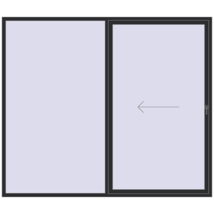 Sliding patio doors 2800x2400 mm KORSA SYNEGO SLIDE ANTHRACITE_GREY_GLATT two-sided. View from inside Buy Sliding patio doors 2800x2400 mm KORSA SYNEGO SLIDE ANTHRACITE_GREY_GLATT two-sided