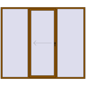 Sliding patio doors 2600x2200 mm Patio door (Synego) GOLDEN OAK two-sided. View from inside Buy Sliding patio doors 2600x2200 mm Patio door (Synego) GOLDEN OAK two-sided