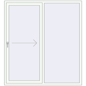 Sliding patio doors 1700x1870 mm Patio Door (Euro 60) RAL 9016 Traffic white two-sided. View from inside Buy Sliding patio doors 1700x1870 mm Patio Door (Euro 60) RAL 9016 Traffic white two-sided