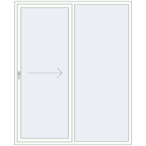 Buy Sliding patio doors 1850x2260 mm KORSA SYNEGO SLIDE RAL 9016 Traffic white two-sided