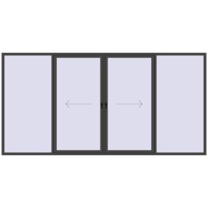 Buy Sliding patio doors 4400x2200 mm Patio door (Brillant 70) BASALT_GREY two-sided