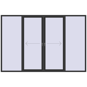 Buy Sliding patio doors 3300x2200 mm Patio door (Brillant 70) BLACK_STRUCTURAL two-sided