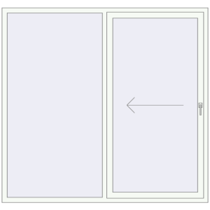 Buy Sliding patio doors 2000x1890 mm Patio door (Synego) RAL 9016 Traffic white two-sided