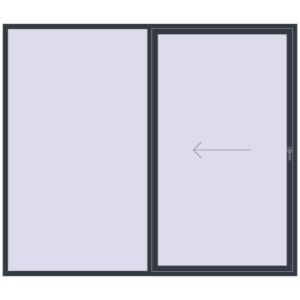 Sliding patio doors 2800x2400 mm KORSA SYNEGO SLIDE ANTHRACITE_GREY_STRUKTURAL two-sided. View from inside Buy Sliding patio doors 2800x2400 mm KORSA SYNEGO SLIDE ANTHRACITE_GREY_STRUKTURAL two-sided