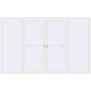 Sliding patio doors 3500x2200 mm Patio door (Synego) RAL 9016 Traffic white two-sided. View from inside Buy Sliding patio doors 3500x2200 mm Patio door (Synego) RAL 9016 Traffic white two-sided