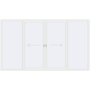 Sliding patio doors 4000x2300 mm Patio door (Brillant 70) RAL 9016 Traffic white two-sided. View from inside Buy Sliding patio doors 4000x2300 mm Patio door (Brillant 70) RAL 9016 Traffic white two-sided