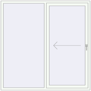 Sliding patio doors 1800x1800 mm Patio Door (Euro 60) RAL 9016 Traffic white two-sided. View from inside Buy Sliding patio doors 1800x1800 mm Patio Door (Euro 60) RAL 9016 Traffic white two-sided