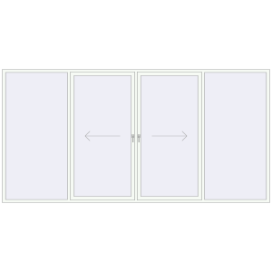 Sliding patio doors 4200x2100 mm Patio door (Brillant 70) RAL 9016 Traffic white two-sided. View from inside Buy Sliding patio doors 4200x2100 mm Patio door (Brillant 70) RAL 9016 Traffic white two-sided