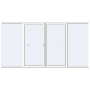 Buy Sliding patio doors 4300x2200 mm Patio door (Brillant 70) RAL 9016 Traffic white two-sided