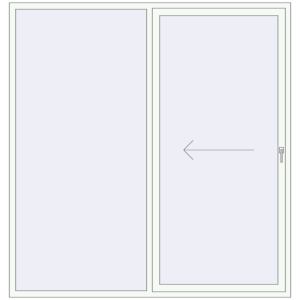 Buy Sliding patio doors 2210x2315 mm KORSA SYNEGO SLIDE RAL 9016 Traffic white two-sided