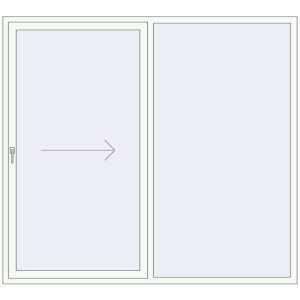 Buy Sliding patio doors 2200x2000 mm Patio door (Brillant 70) RAL 9016 Traffic white two-sided