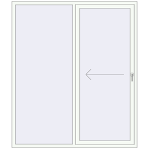 Sliding patio doors 1800x2100 mm Patio Door (Euro 60) RAL 9016 Traffic white two-sided. View from inside Buy Sliding patio doors 1800x2100 mm Patio Door (Euro 60) RAL 9016 Traffic white two-sided