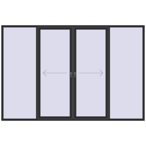 Buy Sliding patio doors 3300x2200 mm Patio door (Brillant 70) ANTHRACITE_GREY_GLATT two-sided