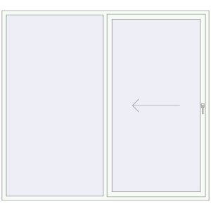 Buy Sliding patio doors 2415x2205 mm KORSA SYNEGO SLIDE RAL 9016 Traffic white two-sided