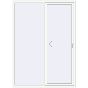 Sliding patio doors 1680x2320 mm KORSA SYNEGO SLIDE RAL 9016 Traffic white two-sided. View from inside Buy Sliding patio doors 1680x2320 mm KORSA SYNEGO SLIDE RAL 9016 Traffic white two-sided