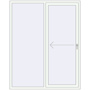 Buy Sliding patio doors 1600x2000 mm KORSA SYNEGO SLIDE RAL 9016 Traffic white two-sided