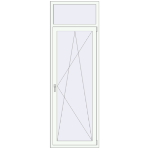 Buy Balcony doors 800x2400 mm KORSA BASE (Euro-Design 60) BALKON DOOR RAL 9016 Traffic white two-sided