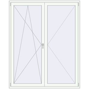 Buy Balcony doors 1700x2100 mm KORSA BASE (Euro-Design 60) BALKON DOOR RAL 9016 Traffic white two-sided