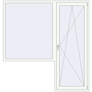 Buy Balcony doors 2000x2100 mm KORSA ENERGY-SAVING (SYNEGO MD) BALKON DOOR RAL 9016 Traffic white two-sided