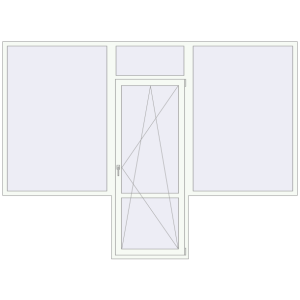 Buy Balcony doors 3250x2400 mm KORSA STANDARD (Euro 70) BALKON DOOR RAL 9016 Traffic white two-sided