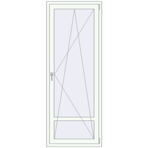 Buy Balcony doors 800x2100 mm KORSA STANDARD (Euro 70) BALKON DOOR RAL 9016 Traffic white two-sided
