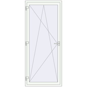Buy Balcony doors 900x2100 mm KORSA BASE (Euro-Design 60) BALKON DOOR RAL 9016 Traffic white two-sided