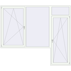 Buy Balcony doors 2800x2400 mm KORSA BASE (Euro-Design 60) BALKON DOOR RAL 9016 Traffic white two-sided