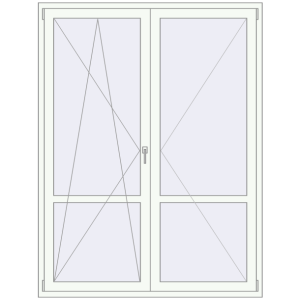 Buy Balcony doors 1600x2100 mm KORSA BASE (Euro-Design 60) BALKON DOOR RAL 9016 Traffic white two-sided