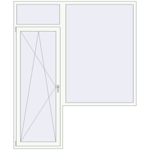 Buy Balcony doors 2000x2400 mm KORSA STANDARD (Euro 70) BALKON DOOR RAL 9016 Traffic white two-sided