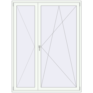 Balcony doors 1600x2100 mm KORSA STANDARD (Euro 70) BALKON DOOR RAL 9016 Traffic white two-sided. View from inside Buy Balcony doors 1600x2100 mm KORSA STANDARD (Euro 70) BALKON DOOR RAL 9016 Traffic white two-sided
