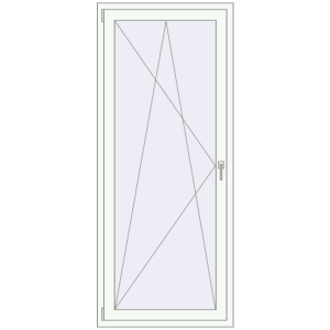 Buy Balcony doors 940x2105 mm KORSA STANDARD (Euro 70) BALKON DOOR RAL 9016 Traffic white two-sided