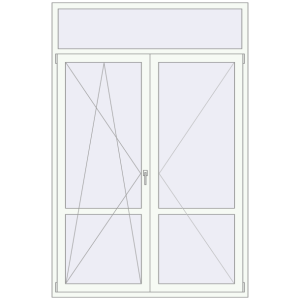 Buy Balcony doors 1600x2400 mm KORSA ENERGY-SAVING (SYNEGO MD) BALKON DOOR RAL 9016 Traffic white two-sided