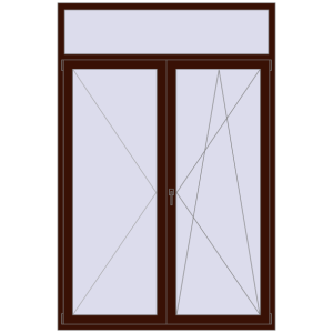 Buy Balcony doors 1600x2400 mm KORSA STANDARD (Euro 70) BALKON DOOR BLACK_CHERRY two-sided