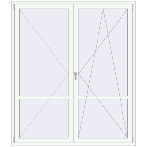 Buy Balcony doors 1800x2100 mm KORSA STANDARD (Euro 70) BALKON DOOR RAL 9016 Traffic white two-sided
