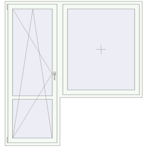 Buy Balcony doors 2000x2100 mm KORSA ENERGY-SAVING (SYNEGO MD) BALKON DOOR RAL 9016 Traffic white two-sided