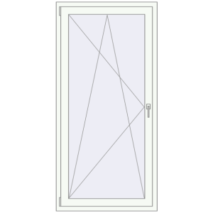 Balcony doors 900x1900 mm KORSA BASE (Euro-Design 60) BALKON DOOR RAL 9016 Traffic white two-sided. View from inside Buy Balcony doors 900x1900 mm KORSA BASE (Euro-Design 60) BALKON DOOR RAL 9016 Traffic white two-sided