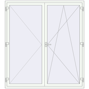 Balcony doors 1800x1990 mm KORSA BASE (Euro-Design 60) BALKON DOOR RAL 9016 Traffic white two-sided. View from inside Buy Balcony doors 1800x1990 mm KORSA BASE (Euro-Design 60) BALKON DOOR RAL 9016 Traffic white two-sided