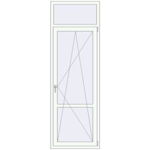 Buy Balcony doors 800x2400 mm KORSA STANDARD (Euro 70) BALKON DOOR RAL 9016 Traffic white two-sided