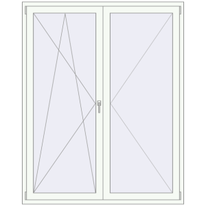 Buy Balcony doors 1600x2000 mm KORSA ENERGY-SAVING (SYNEGO MD) BALKON DOOR RAL 9016 Traffic white two-sided