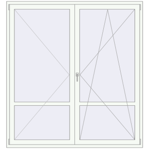 Buy Balcony doors 1917x2057 mm KORSA ENERGY-SAVING (SYNEGO MD) BALKON DOOR RAL 9016 Traffic white two-sided