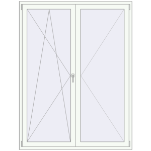 Buy Balcony doors 1600x2100 mm KORSA ENERGY-SAVING (SYNEGO MD) BALKON DOOR RAL 9016 Traffic white two-sided