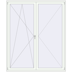 Balcony doors 1900x2300 mm KORSA BASE (Euro-Design 60) BALKON DOOR RAL 9016 Traffic white two-sided. View from inside Buy Balcony doors 1900x2300 mm KORSA BASE (Euro-Design 60) BALKON DOOR RAL 9016 Traffic white two-sided