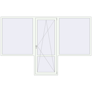 Buy Balcony doors 3250x2100 mm KORSA STANDARD (Euro 70) BALKON DOOR RAL 9016 Traffic white two-sided