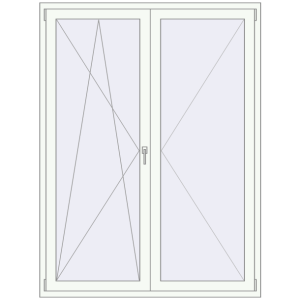 Buy Balcony doors 1500x2000 mm KORSA STANDARD (Euro 70) BALKON DOOR RAL 9016 Traffic white two-sided