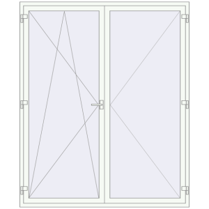 Balcony doors 1900x2300 mm KORSA BASE (Euro-Design 60) BALKON DOOR RAL 9016 Traffic white two-sided. View from inside Buy Balcony doors 1900x2300 mm KORSA BASE (Euro-Design 60) BALKON DOOR RAL 9016 Traffic white two-sided