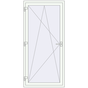 Balcony doors 900x1900 mm KORSA BASE (Euro-Design 60) BALKON DOOR RAL 9016 Traffic white two-sided. View from inside Buy Balcony doors 900x1900 mm KORSA BASE (Euro-Design 60) BALKON DOOR RAL 9016 Traffic white two-sided