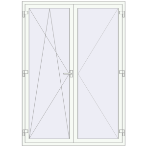 Balcony doors 1500x2100 mm KORSA STANDARD (Euro 70) BALKON DOOR RAL 9016 Traffic white two-sided. View from inside Buy Balcony doors 1500x2100 mm KORSA STANDARD (Euro 70) BALKON DOOR RAL 9016 Traffic white two-sided