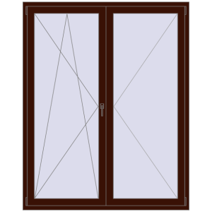 Buy Balcony doors 1600x2000 mm KORSA ENERGY-SAVING (SYNEGO MD) BALKON DOOR BLACK_CHERRY two-sided