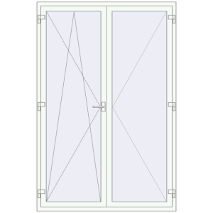 Balcony doors 1500x2250 mm KORSA STANDARD (Euro 70) BALKON DOOR RAL 9016 Traffic white two-sided. View from inside Buy Balcony doors 1500x2250 mm KORSA STANDARD (Euro 70) BALKON DOOR RAL 9016 Traffic white two-sided